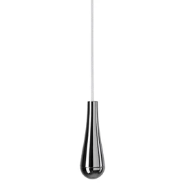 Taps2Traps Chrome Designer Teardrop Bathroom Light Pull With 1m White Cord