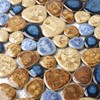 Blujellyfish Glazed Blue Mosaic Ceramic Pebble Porcelain Tile Swimming Pool