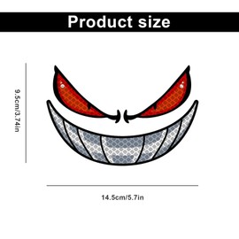 Pack of 2 Reflective Motorcycle Helmet Stickers, LINTRA Plastic Sticker Motorcycle, Helmet Sticker Motorcycle Suitable for Lawnmowers, Skulls, Helmets