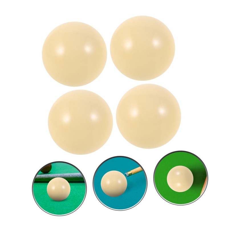 Mipcase 4pcs White Billiard Cue Balls for Beginners Durable Pool