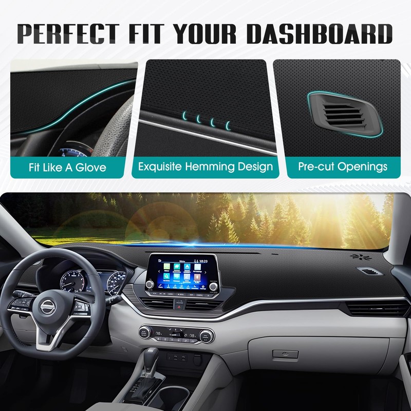 FIILINES Dash Cover for 2019-2026 Nissan Altima, Dashboard Mat Accessories