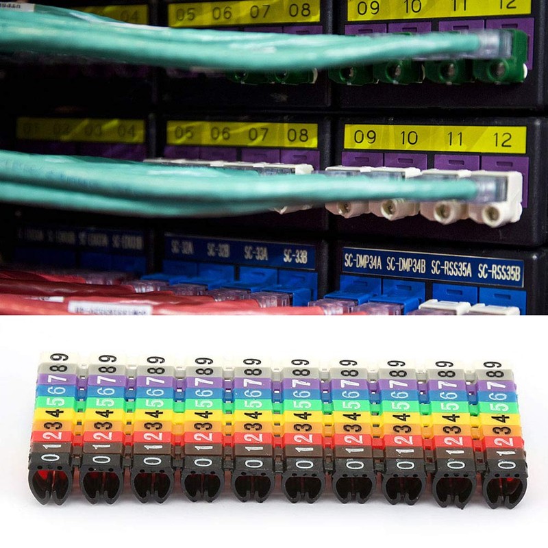 0-9 Coded Clip-On Wire Markers, 6Mm2 Number Tube Wire Number