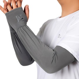 Ekieta UV Protection Over 99.9% UV Protection, UPF 50+, Instant Cooling, Arm Cover, Men's, UV Protection, Summer, Sweat Absorbent, Quick Drying, Sun Protection, Cool to Touch, Arm Cover, Plain, For