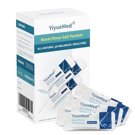 Paquetes de sal de enjuague nasal, 200 unidades, repuestos salinos de 0.11 onzas | Pre-measured 3 g saline mix for 300 mL (10 fl oz) bottles, neti pot