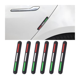 JNNJ Pack of 6 Car Door Edge Protection Stickers, Universal Car Edge Protection, Anti-Scratch, Anti-Collision Door Protector, Suitable for Most Cars (Red/White/Green)