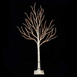 RAZ Imports 4' Birch Lighted Tree with 400 White Fairy Lights for Winter Holiday Celebrations