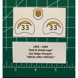 1963-1964 San Diego Chargers Football Gumball Helmets DIECUT DECALS ONLY +SHIELD