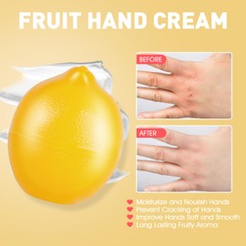 6 Pack Bulk Hand Cream Gifts Set, Hand Lotion Travel Size for Dry Cracked Hands, Christmas Stocking Stuffers Gifts for Women, Mothers Day Gifts, Bridal Shower Favors, 1.06 Oz (Lemon)