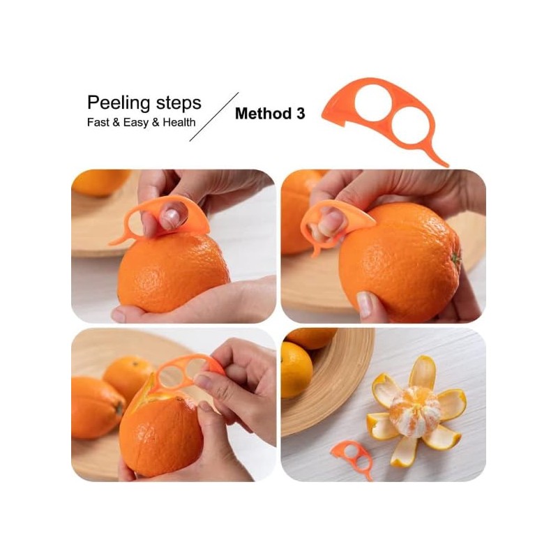 2Pcs/Set Orange Peeler Tools Citrus Peel Cutter Plastic Easy Fruit