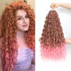 WoWCFyyds 24Inch Deep Wave Twist Curly Crochet Hair Extensions Pack