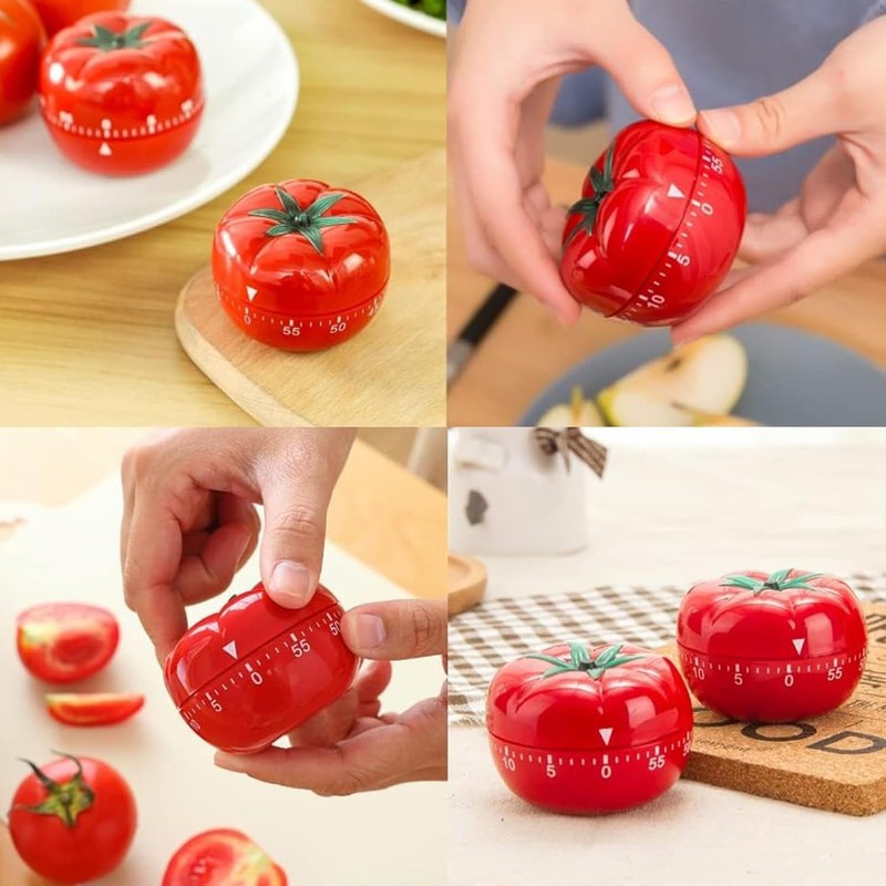 2 Pcs Cute Pomodoro Timer, Kitchen Timer, Count Down Alarm