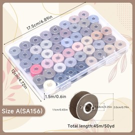 48 Pcs Bobbins 48 Assorted Colors Pre-Wound Sewing Threads (Morandi)