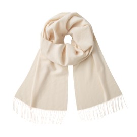CALVIN & OLIVIA Ultra-Soft Winter Cashmere Feel Scarf Solid Color Warm Long Unisex Winter Scarves Perfect Holiday Gift for Women Men Off White