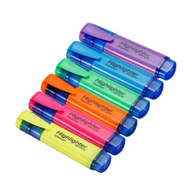 PATIKIL Highlighter Pen, 1Set/6Pack Assorted Colors Water Based Broad Tip Writing Marker Pens for Office Home Daily Use, 6 Colors