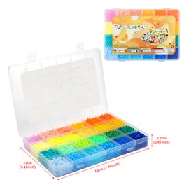LIHAO 12000 Ironing Beads Set in Sorting Box Children DIY Mini Beads for Ironing Beads Plate (2.6 mm, 24 Colours, Light Style)