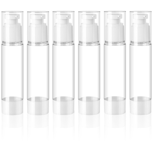 ZDNT Pack of 6 50 ml Airless Pump Dispenser, Cream