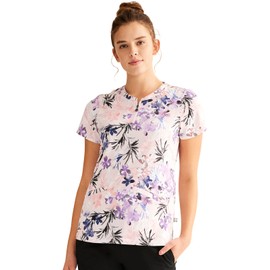 Healing Hands Premiere Label Women Scrubs Top Plus Size 2271, 2XL, Blooming Day