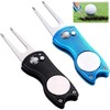 FGXY 2 Pieces Golf Folding Divot Fork, Switchblade, Golf Divot