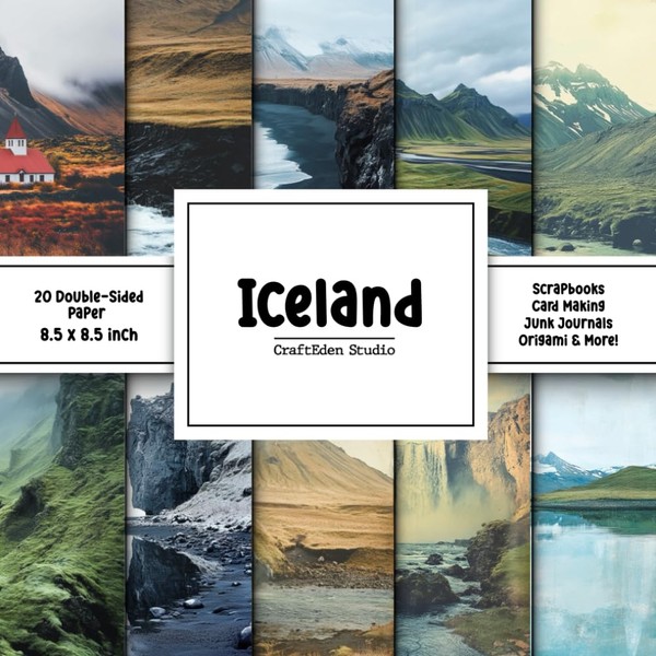 Iceland Scrapbook Paper: Decorative Double-Sided Craft Papers For Junk Journals,