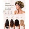 Leopard Satin-Lined Shower Cap for Girl Reusable Waterproof Women