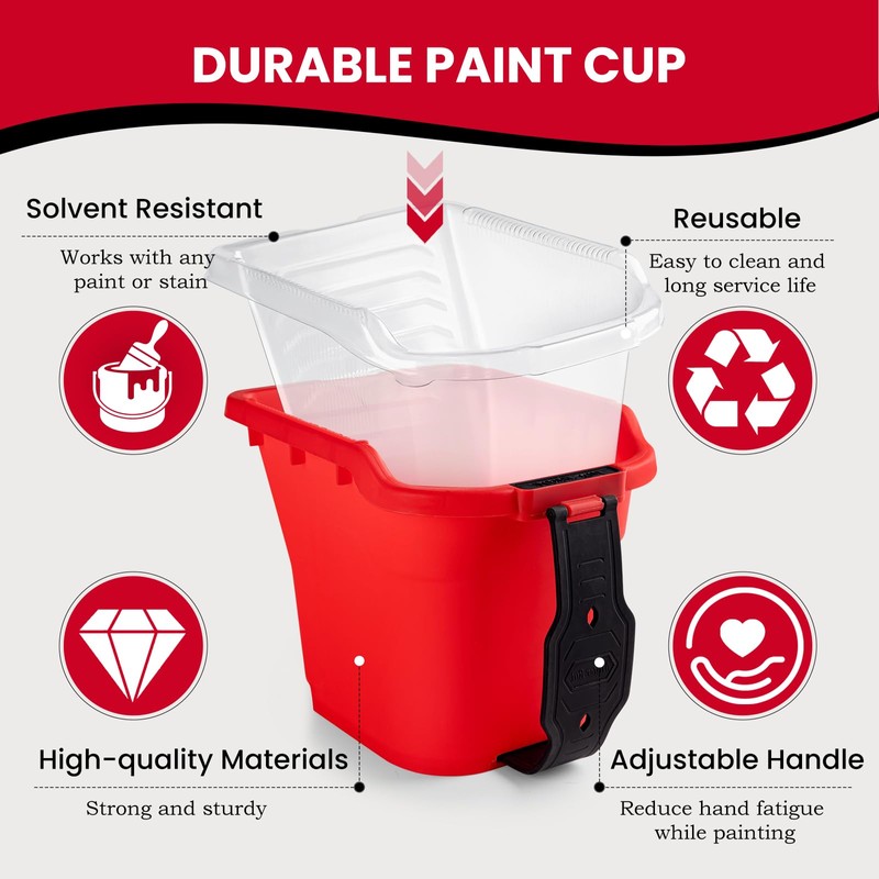 Mister Rui 8 Pack 4 Inch Paint Bucket Hand Held