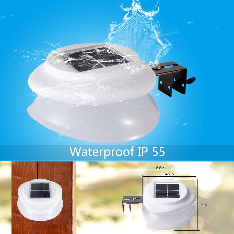Solar Gutter Lights, Super Bright 9 LED Waterproof Wireless Security