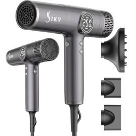 Professional Dual Voltage Hair Dryer with Diffuser & Concentrator - 90000 RPM High-Speed, Low Noise, Ionic Tech for Fast Drying, Ideal for Salon & Travel