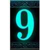 House Numbers Phosphorescent Hand Painted Italian Ceramic Roman Design Tile