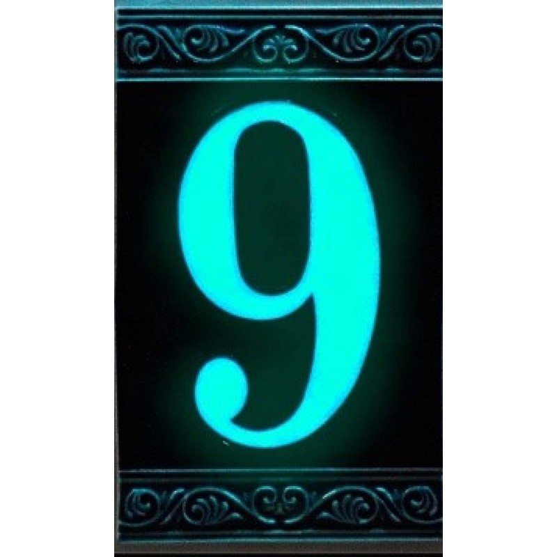 House Numbers Phosphorescent Hand Painted Italian Ceramic Roman Design Tile