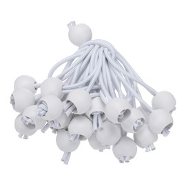 HARFINGTON 50Pcs 4" Heavy Duty Bungee Cord Balls Tarp Bungee Balls Ties for Tent Camping Cargo Holding Wire and Hoses, White