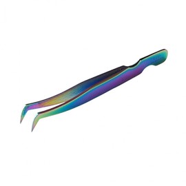 Maha Eyelash Extension Tweezers: Rainbow & Russian Volume Set Includes Premium Case 2ea