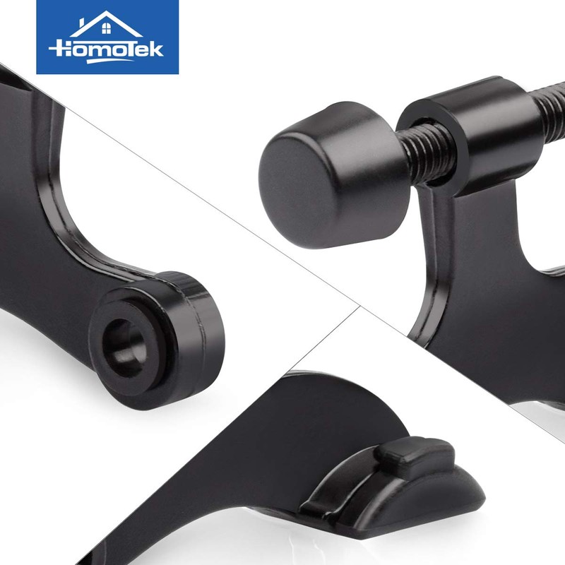 HOMOTEK 6 Pack Hinge Pin Black Door Stopper,Adjustable Deluxe Heavy