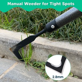 Lilyvane Crack Weeder, Manual Crevice Weeding Tool Weed Puller for Sidewalk Paver Deck Boards,Steel Crack Weeder Crevice Weeding Tool with Comfortable Handle (29”)
