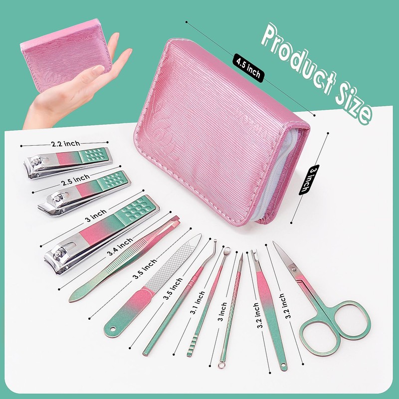 Nail Clippers Set, 10 Pieces, Grooming Set, Manicure Set, Nail