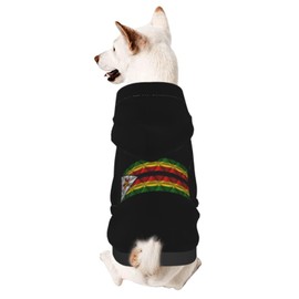Flag of Zimbabwe with Polygon Effect Dog Sweater Winter Pet Dog Hoodie Sweatshirts Warm Soft Dog Clothes X-Small