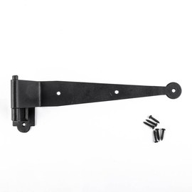 Renovators Supply Manufacturing Black Offset Strap Lift Off Pintle Hinge 2" Long Offset Wrought Iron Pin Hinges for Shutter Doors Or Gates Antique Exterior Window Gate Hinges with Hardware
