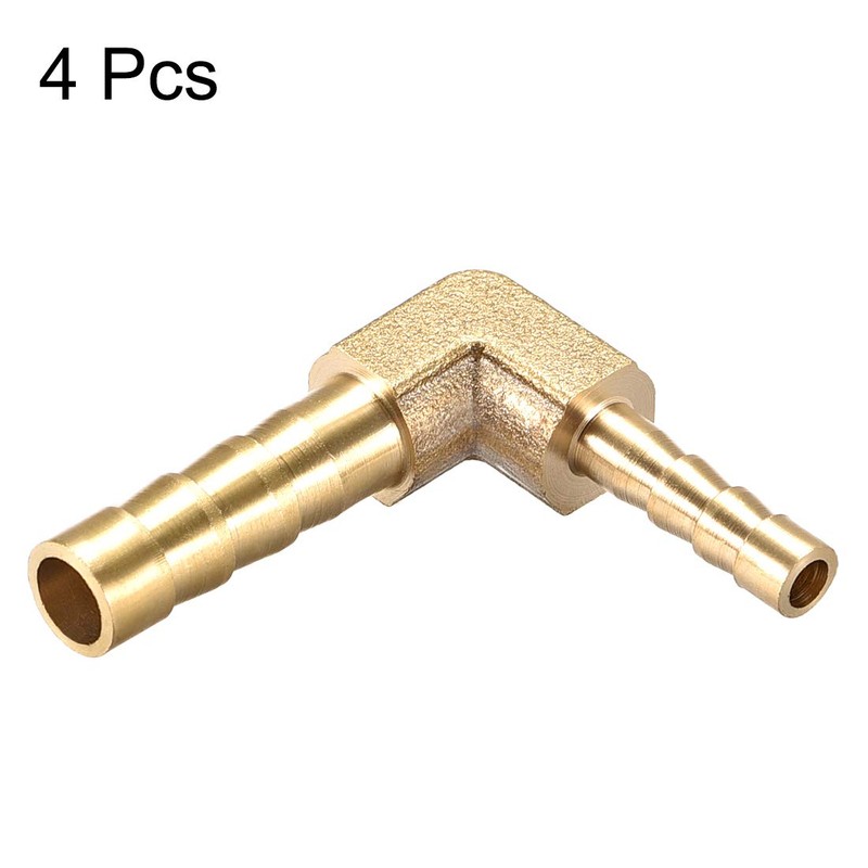 sourcing map Hose Adaptor Brass 90 Degrees 6 mm to