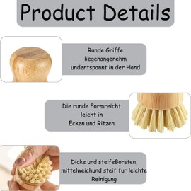 2Stück Pilzbürste,Umweltfreundliche Pilzbürste Champignonbürste,Pilzpinsel,Pilz Bürste,Spülbürste Holz,Bambus Bürste,Reinigung Von Für Küche Bad Sanften Reinigung Von Pilzen Oder Gemüse,MIT Zwei Haken