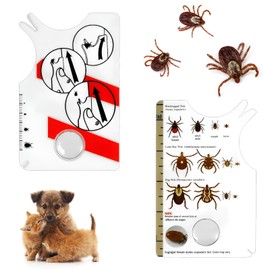 2 Stück Zeckenkarte,Zecken Waagenkarte Mit Lupe,Zeckenkarte Mensch,Zeckenkarte Hund,Geeignet Für Hunde Und Katzen Zu Hause, Entfernt Schnell Und Sanft Zecken Von Haustieren Oder Menschen