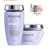 Kit Kérastase Tratamiento para el Cabello Blond Absolu Ultra Violet Shampoo (250 ml) y Mascarilla (200 ml) Matizador Morado