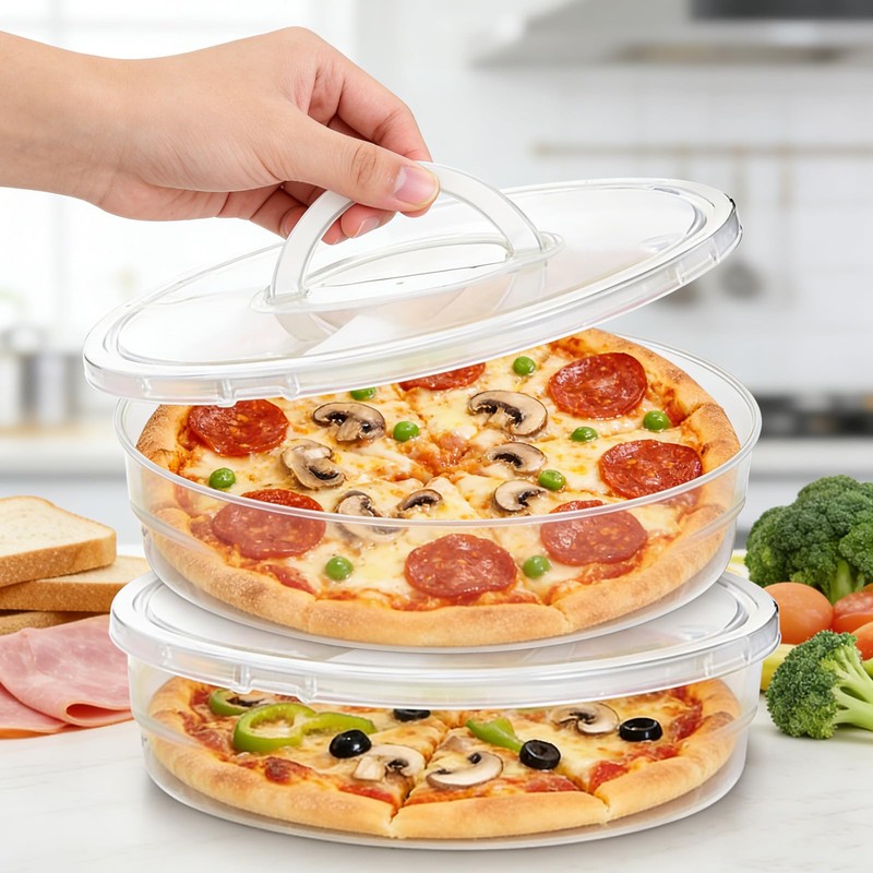 2 Pack 12 In 2-Compartment Round Food Storage Containers with
