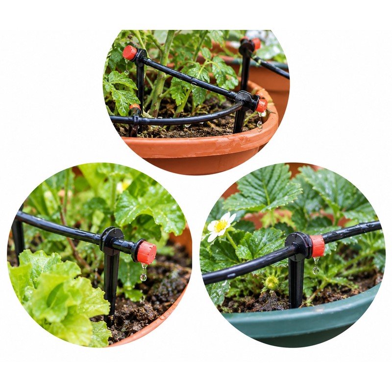 Drip Irrigation Support Stakes for 4/7mm Tubing – 50-Piece C-Shaped