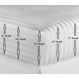 Bedtime Comforts Ltd CARAVAN - MOTOR HOME CORNER FITTED SHEET LUXURY SATIN STRIPE (Egyptian Cotton Hotel Quality) 300 Thread Count Silk / WHITE 54 (Left Hand Facing, 10'' Depth)., Double