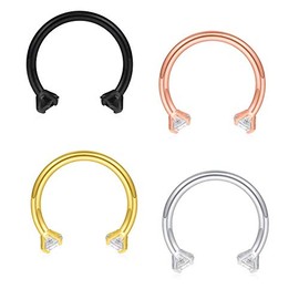 AceFun 16G 10mm Nose Septum Horseshoe Earring Eyebrow Lip Helix Tragus Cartilage Piercing Ring 4PCS