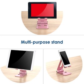 Simpeak Handy Ständer, Faltbar Switch Ständer, Universal Halter, Halterung Verstellbare kompatibel mit 4-10 Zoll Handys und Tablets - Roségold