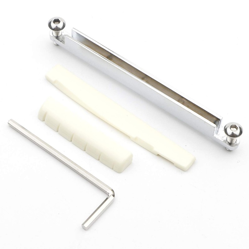 Unxuey Adjustable 6 String Rosewood Bridge Insert Set Acoustic Guitar