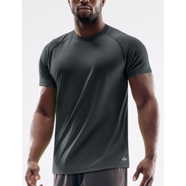 Zengjo Men's Running Shirt Quick Dry Moisture-Wicking Athletic T-Shirt for Workouts Gym Training Lightweight Performance Tee(Dark Gray,Medium)