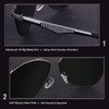 GQUEEN MOS1 Men's Polarised Aviator Sunglasses UV400 Aviator Aviator, Grey