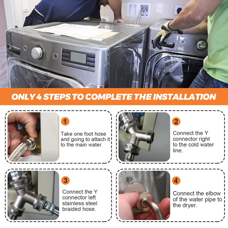 6FT Premium Steam Dryer Hose Installation Kit by Beaquicy -