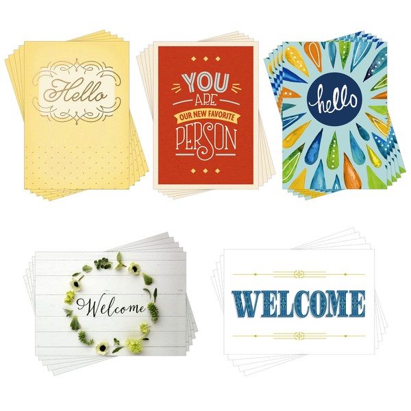 Hallmark Business Assorted Welcome Cards for Employees (Workplace Hello) (Pack of 25 Greeting Cards)